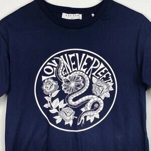 SANDRO “Love Never Left” Serpent Tee Shirt in Blue - Size S